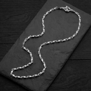 Чоловічий ланцюжок “Титан” зі срібла 925 проби, класичне геометричне плетінняя