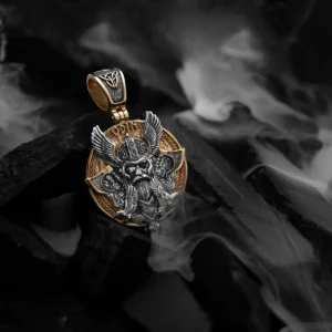 Підвіс чоловічий срібло 925 із золотим покриттям Один (Odin) вікінгський